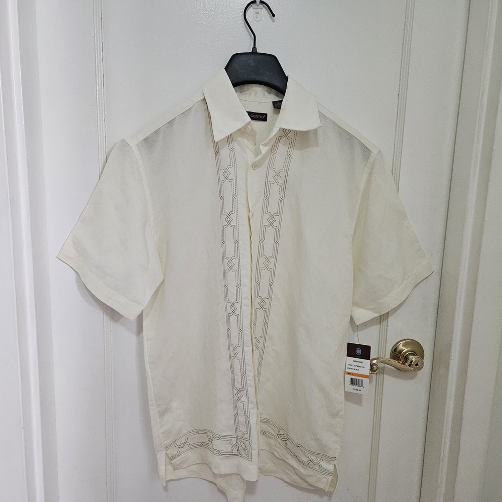 Men's Cream Short Sleeve Shirt